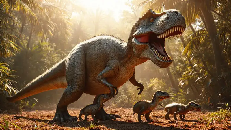 Female T. rex fiercely guarded hatchlings