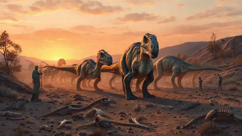 Paleontologists study vulnerable dinosaur remains