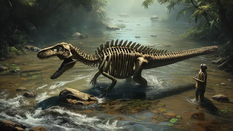 Paleontologists uncover a Spinosaurus skeleton