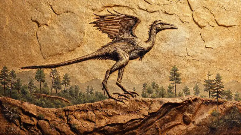 Here’s the concise sentence:“Archaeopteryx reveals a Mesozoic forest.”