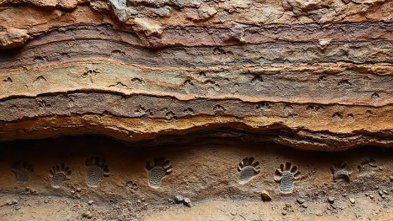 Here’s the simplified sentence:Fossilized remains reveal a prehistoric scene