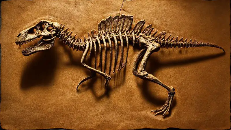 Heres a concise option:“Fossilized Kentrosaurus skeleton showcases anatomical details.”