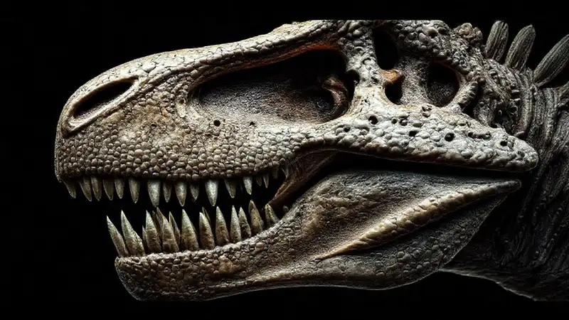 Here’s the concise sentence:“Dinosaur skull reveals fractal dietary clues.”