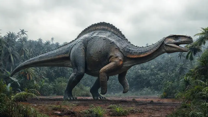 Heres the single-sentence response:A massive apatosaurus dominates a prehistoric scene