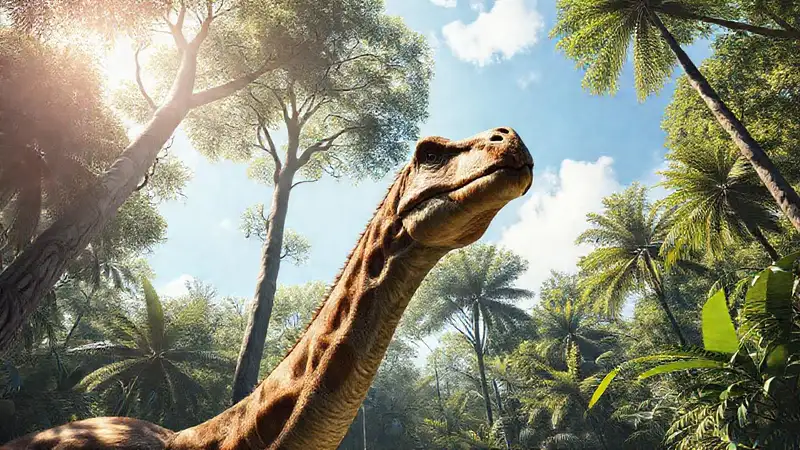 Here’s a concise option:“Brachiosaurus surveys a vibrant