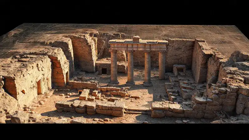 Here’s the single-sentence response:Ancient ruins are digitally reconstructed realistically