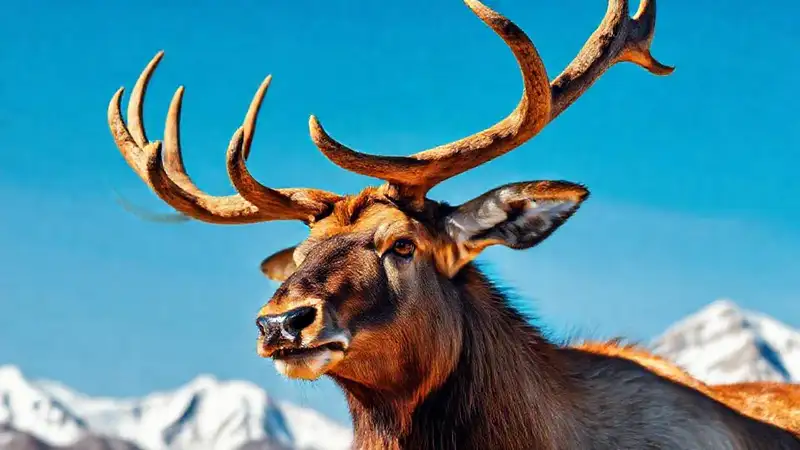 Heres a concise option:“A majestic elk in a study.”