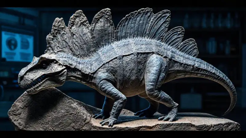Heres the simplified sentence:“Lambeosaurus fossil reveals detailed