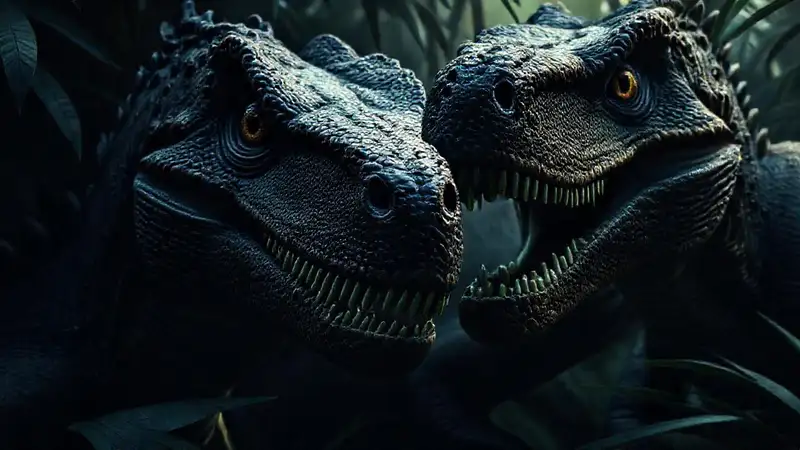 Intelligent raptors exude a dark menace