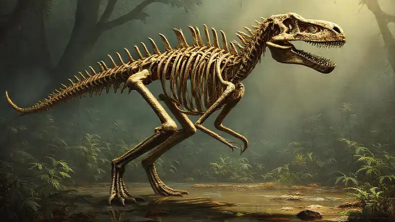 Here’s a concise single-sentence response:Ancient theropod skeleton exhibits predatory power