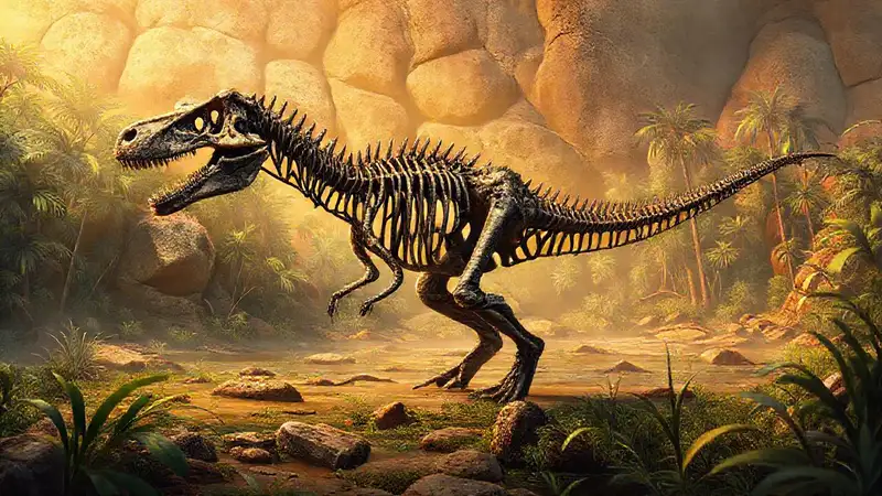 Here’s a concise sentence capturing the essence:“Triassic dinosaur fossil showcases ancient detail.”