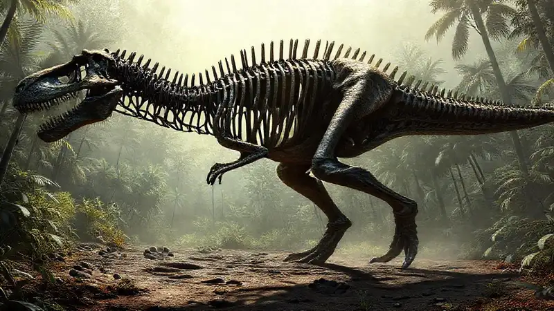 Here’s the concise sentence:“Tyrannosaurus rex showcases prehistoric power.”