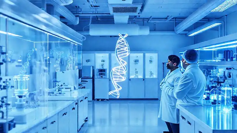 Scientists observe DNA in a sterile lab