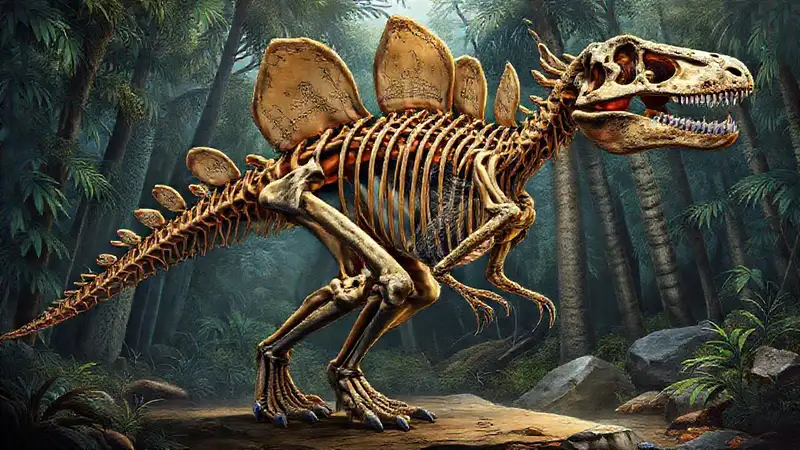 Heres the concise sentence:“Fossilized Kentrosaurus displays dynamic, colorful biomechanics.”