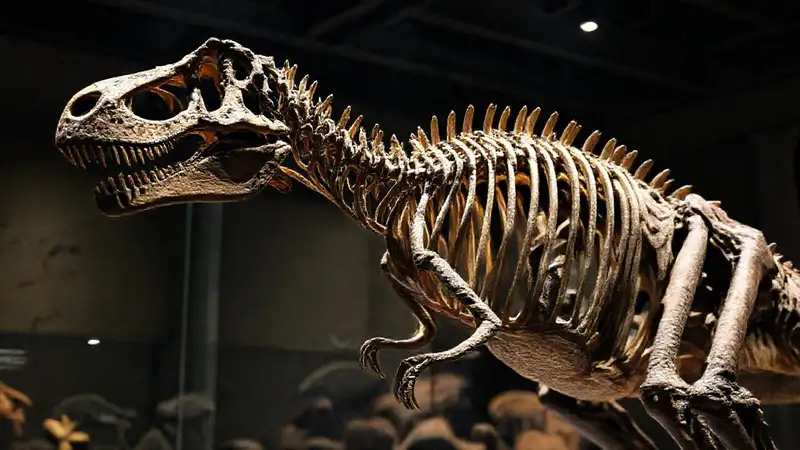 Here’s the response:A dinosaur skeleton’s joint is animated
