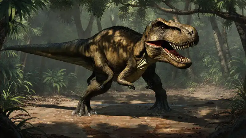 Here’s the concise sentence:Tyrannosaurus rex cools in prehistoric mud